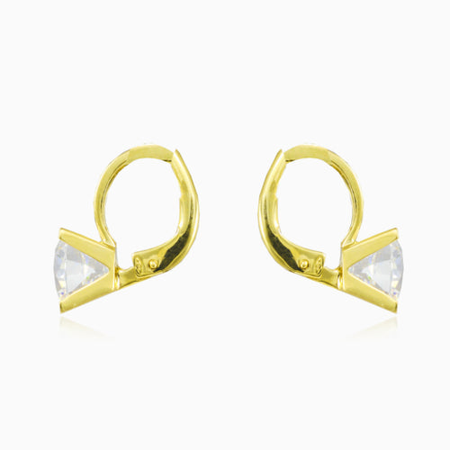 Pendientes clásicos de circonita con engaste de cuatro garras
