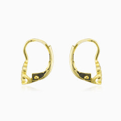 Pendientes de flor de oro con circonia cúbica