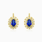 Boucles d’oreilles saphir double halo