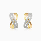 Boucles d'oreilles en diamant tri-couleur
