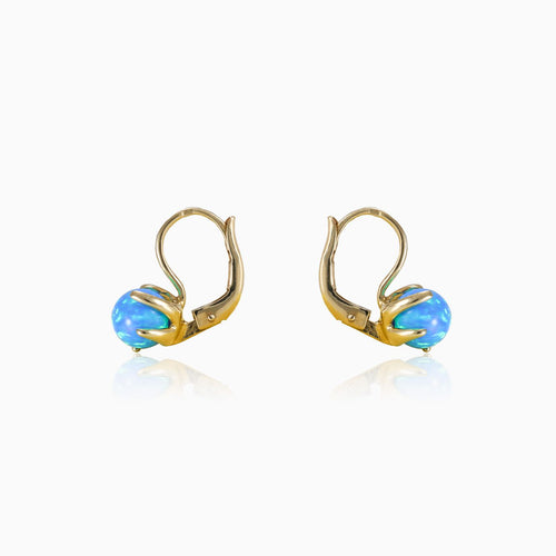 Unique blue opal earrings