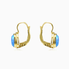 Klasické náušnice bílý opál