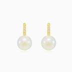 Accent gold pearl earrings