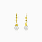 Boucles d’oreilles pendantes en or avec perles