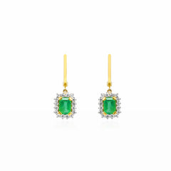 Boucles d’oreilles émeraude et diamant royales