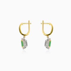 Boucles d’oreilles émeraude et diamant royales