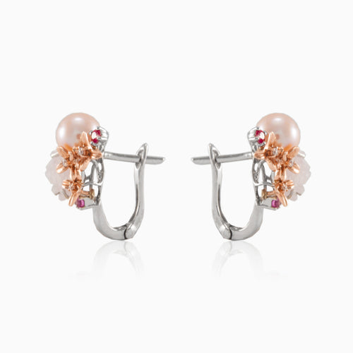 Perlenohrringe mit Diamanten