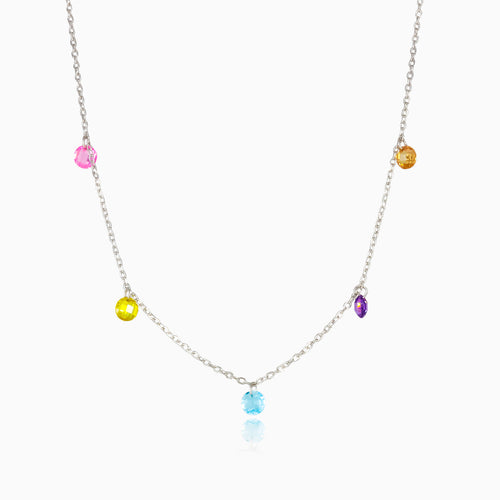 Collar colgante mosaico de plata