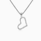 Srdcovitý šikmý přívěsek se zirkony