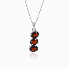 Three garnet pendant