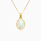 Oval nacre gold pendant