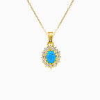 Royaler Gold-Pendant mit blauem Opal
