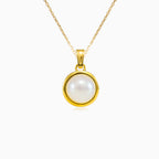 Jednoduchý zlatý perlový přívěsek