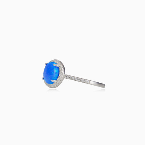 Royal runder blauer Opal Ring
