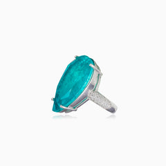Bague tourmaline paraíba poire