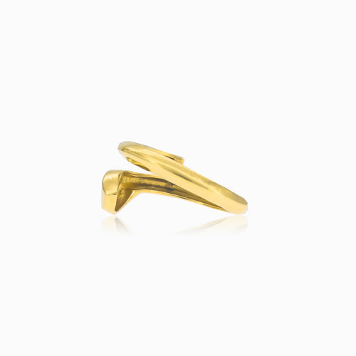 Plain yellow gold snake ring