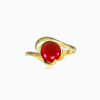 Bague unique en corail rouge