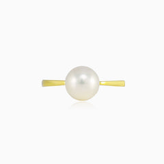 Bague en or avec perle