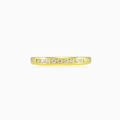 Chanel cubic zirconia line gold ring