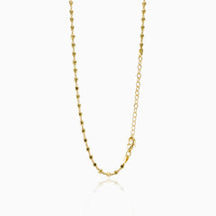 Chaîne à perles carrées plaquée or