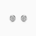 Bezel diamond earrings