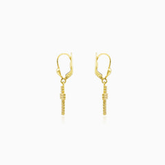 Cubic-Zirkonia-Kreuz-Goldohrringe