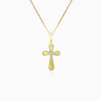 Cruz de oro blanco y amarillo