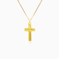 Engraved gold cross