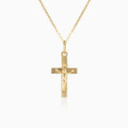 Péndulo de crucifijo en oro amarillo