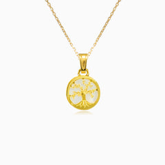 Arbre de vie en nacre dorée