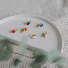 Classic white opal earrings