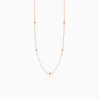 Náhrdelník z růžového zlata s diamantem v rámečku