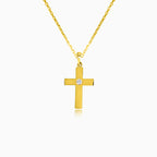 Yellow gold diamond cross pendant