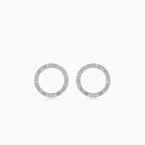 Rose gold stud earrings with round diamond