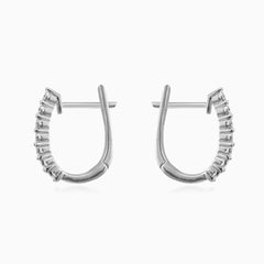 Náušnice z bílého zlata s diamanty, visací styl