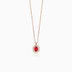 Collier fleur royale avec accents de diamant et rubis