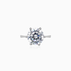 Classic solitaire large cubic zircon ring