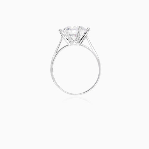 Classic solitaire large cubic zircon ring