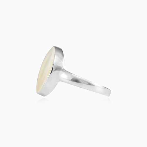 Bague en nacre et or blanc