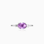 Amethyst- und Zirkonia-Ring aus Weißgold