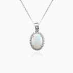 White opal pendant with royal sparkle