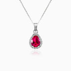 Pendentif pour femmes en rubis royal et zircone cubique