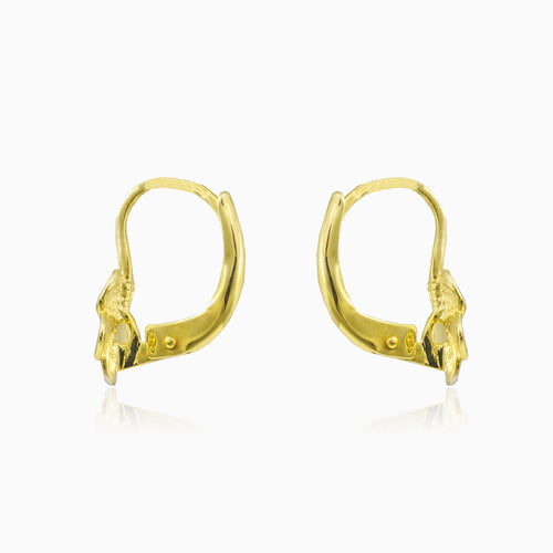 Květinové náušnice ze žlutého zlata