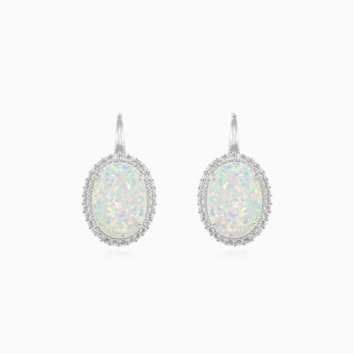 Bílé opálové náušnice s královským leskem