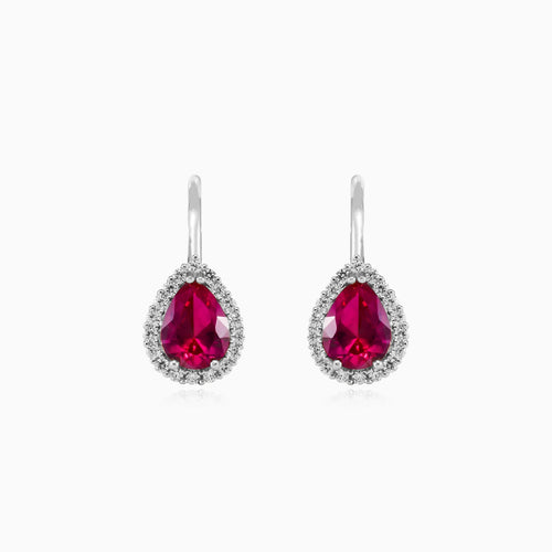 Pendientes colgantes de mujer Royal con rubí y circonitas.