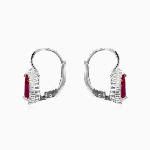 Pendientes colgantes de mujer Royal con rubí y circonitas.