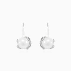 Boucles d'oreilles pendantes pour femme uniques avec perle et zirconium cubique