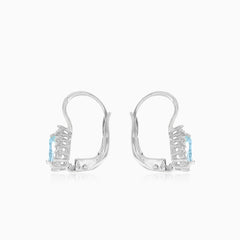 Pendientes colgantes de mujer reales con topacio y circonita cúbica