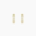 Créoles en or jaune avec zircon cubique