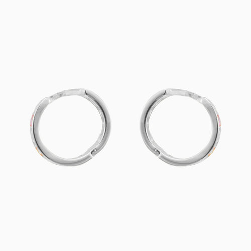 Aros brillantes con cuarzo rosa